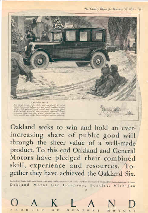 1925 Pontiac Auto Advertising